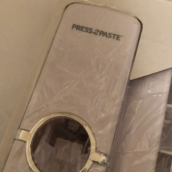New in Box Press2Paste Hands Free Toothpaste Dispenser. Never used. Bonus holder - Picture 13 of 16